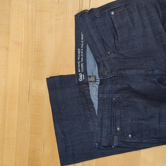 Gap factory mid-rise trouser jean dark rinse size 4 R - Picture 2 of 5